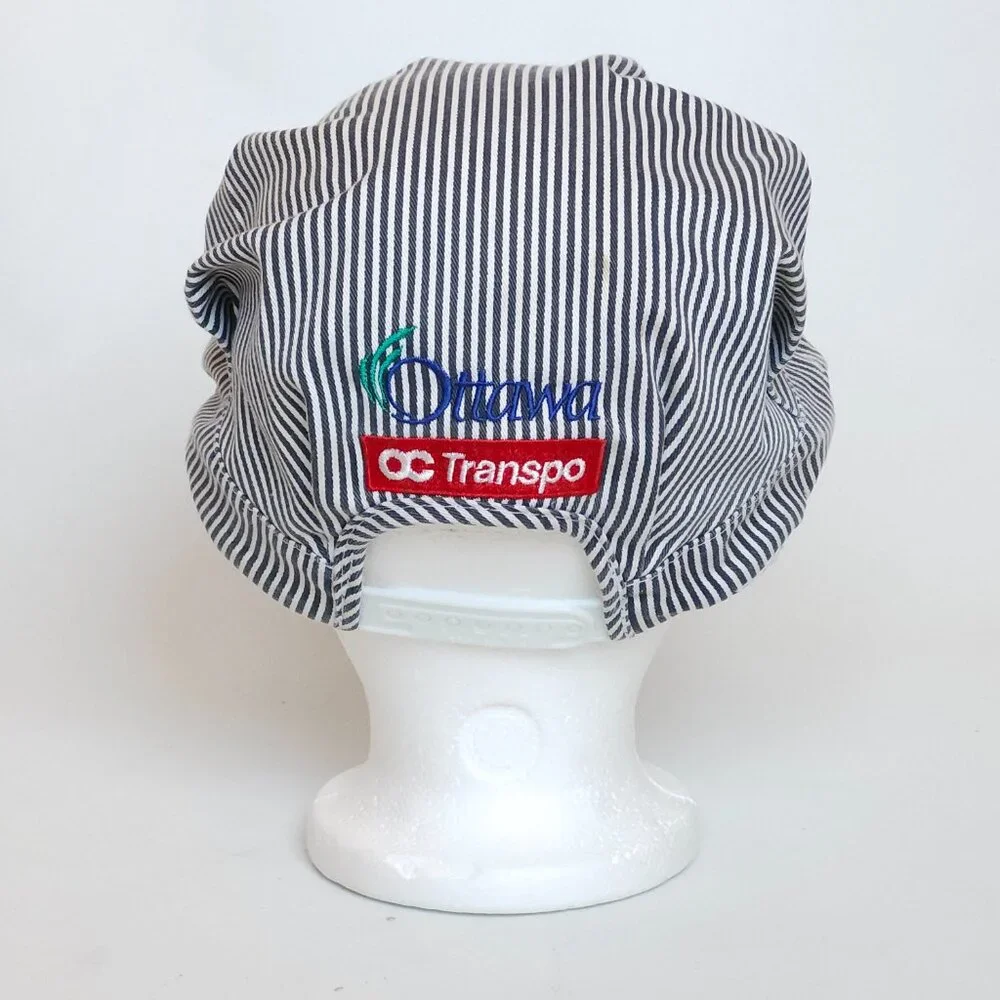OTTAWA O-Train Hat OC Transpo Conductor Hat Hickory Stripe Embroidered - Picture 3 of 9